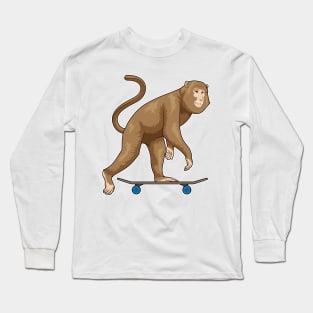 Monkey Skater Skateboard Long Sleeve T-Shirt